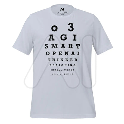 o3 (o3-mini) Eye Sight Test T-Shirt (unisex) - Light Blue / M