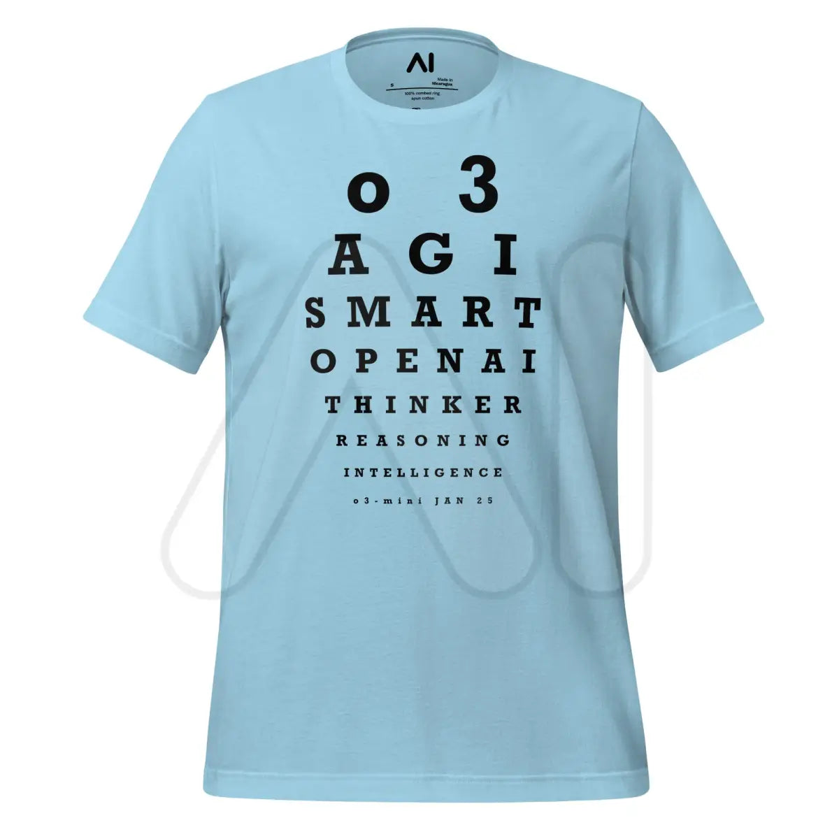 o3 (o3-mini) Eye Sight Test T-Shirt (unisex) - Ocean Blue / M