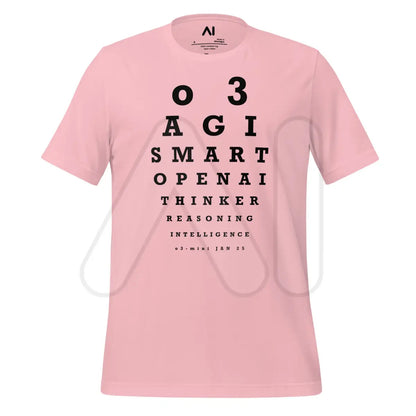 o3 (o3-mini) Eye Sight Test T-Shirt (unisex) - Pink / M