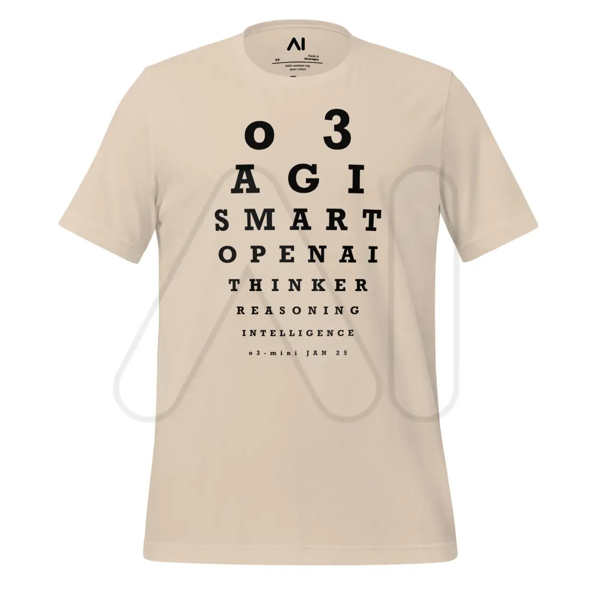 o3 (o3-mini) Eye Sight Test T-Shirt (unisex) - Soft Cream / M