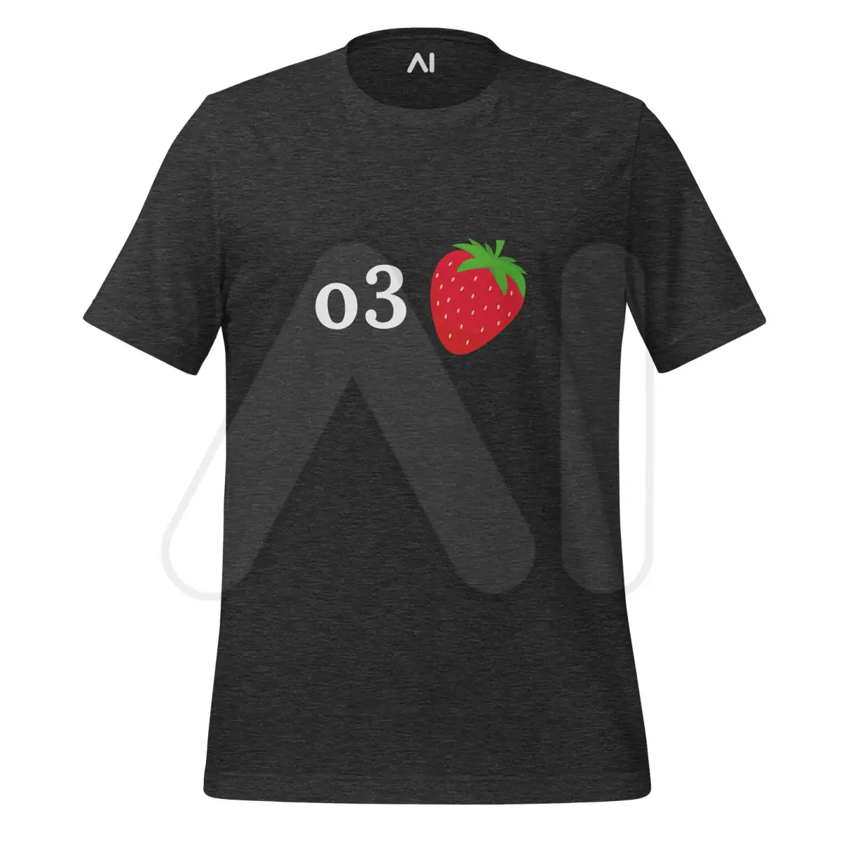 o3 Strawberry T-Shirt (unisex) - Dark Grey Heather / M