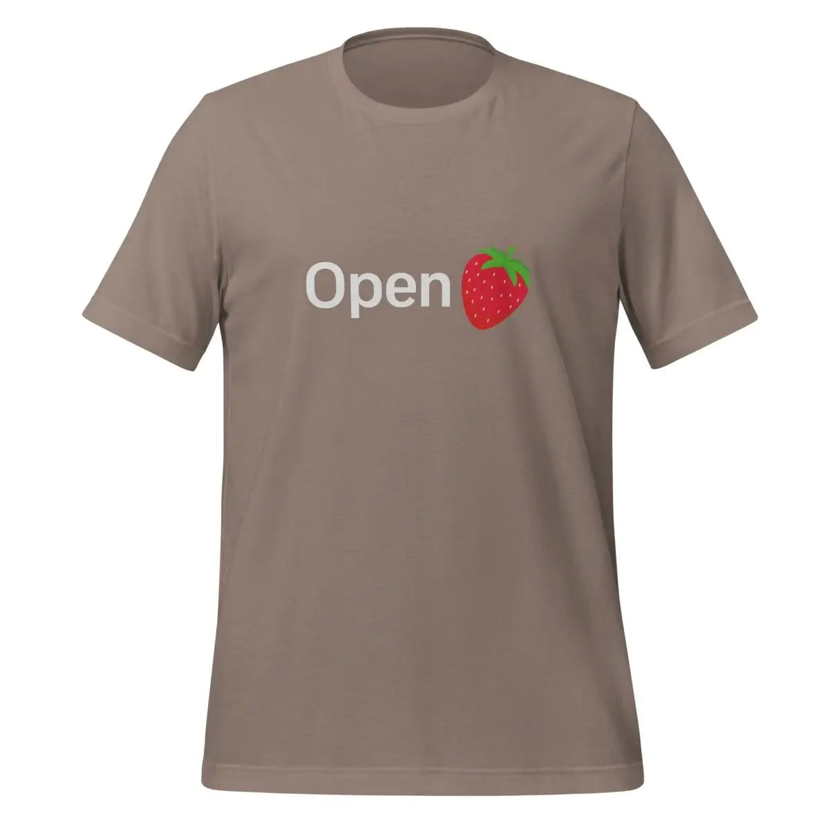 Open Strawberry T-Shirt (unisex) - Pebble / M