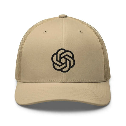 OpenAI Black Icon Embroidered Trucker Cap - Khaki