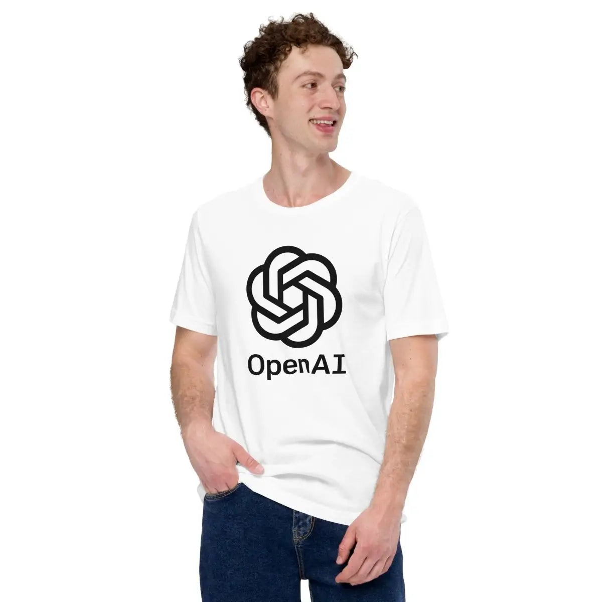 OpenAI Black Stacked Logo T-Shirt (unisex)