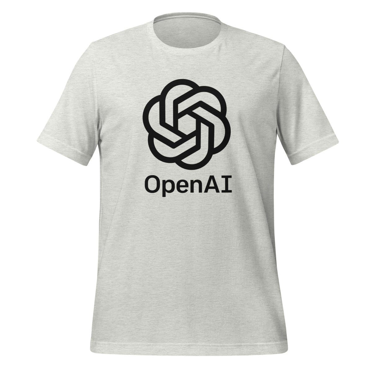 OpenAI Black Stacked Logo T-Shirt (unisex) - Ash - AI Store