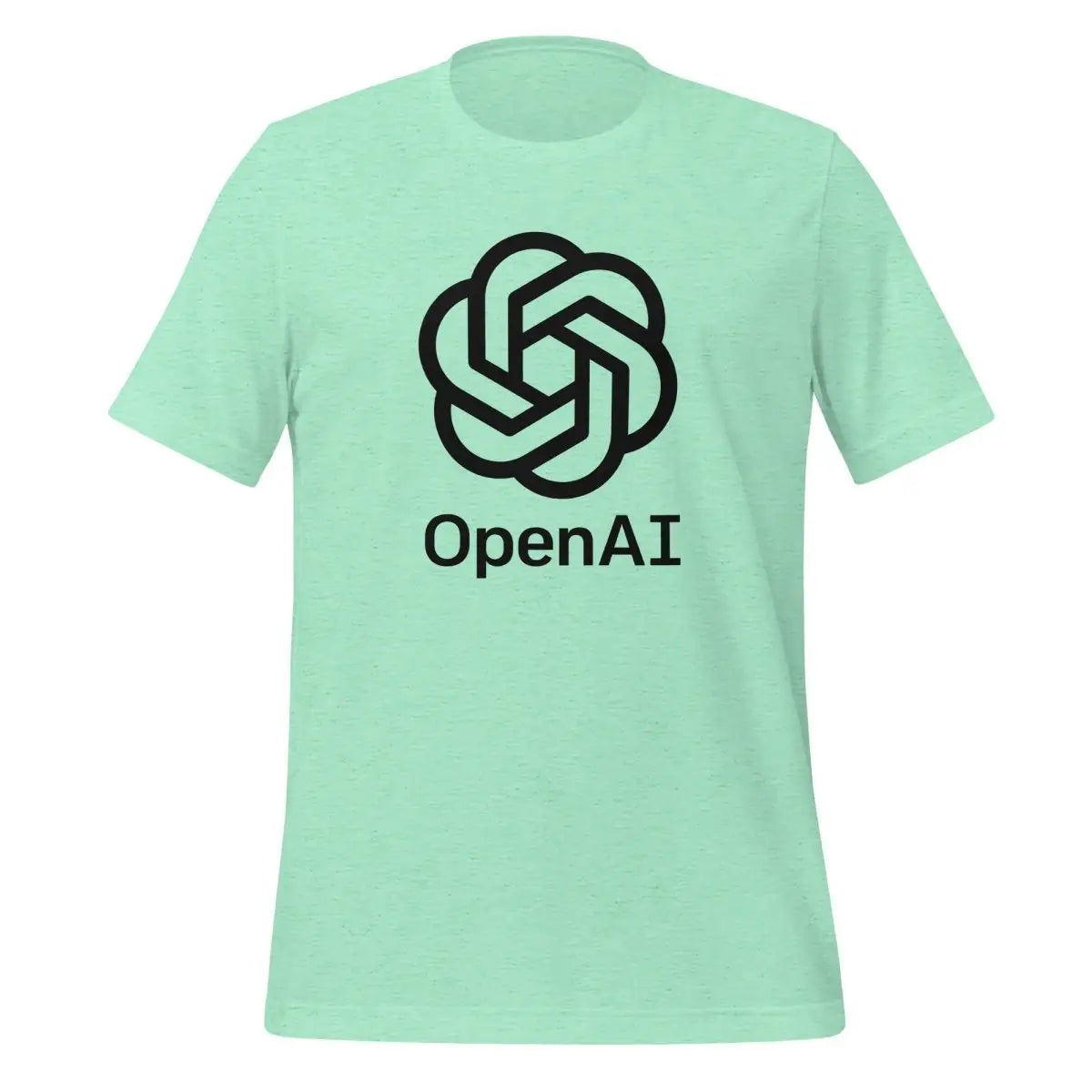 OpenAI Black Stacked Logo T-Shirt (unisex) - Heather Mint / M