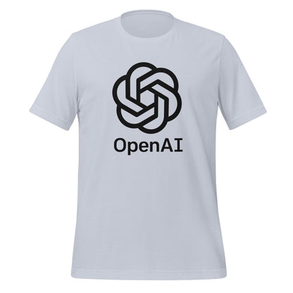 OpenAI Black Stacked Logo T-Shirt (unisex) - Light Blue - AI Store