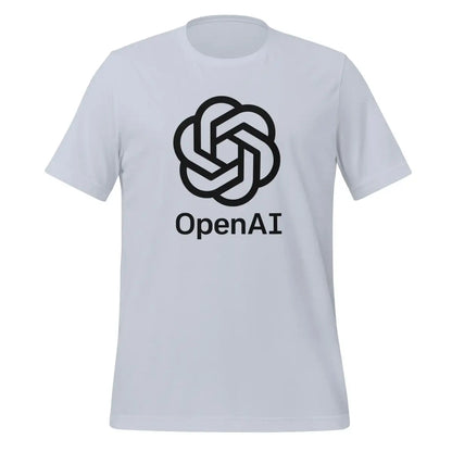 OpenAI Black Stacked Logo T-Shirt (unisex) - Light Blue / M