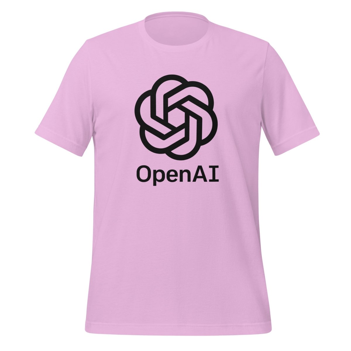 OpenAI Black Stacked Logo T-Shirt (unisex) - Lilac - AI Store