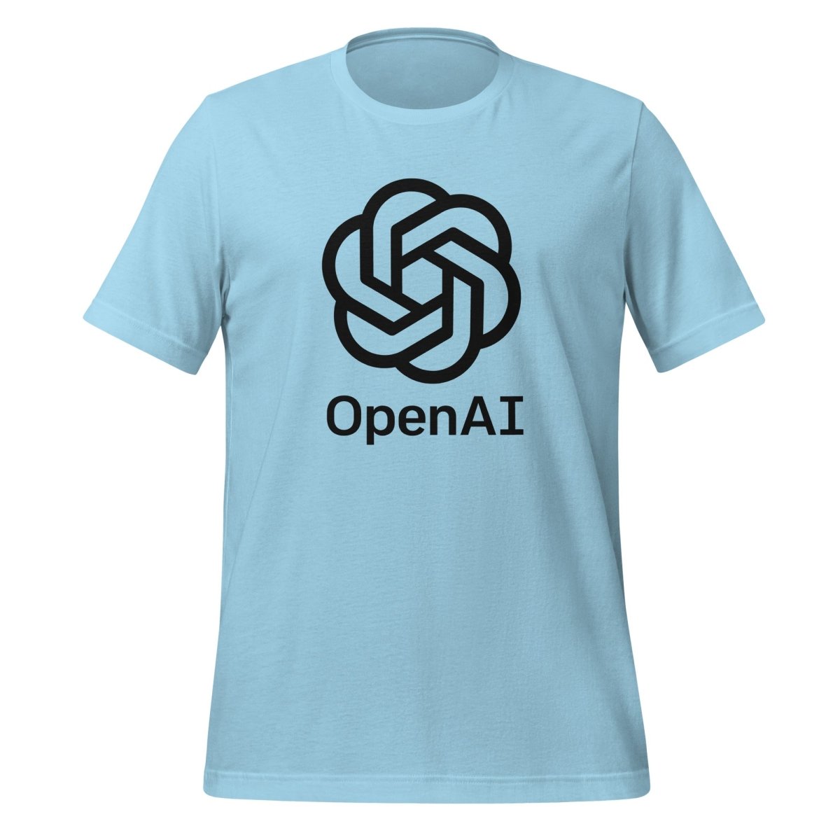 OpenAI Black Stacked Logo T-Shirt (unisex) - Ocean Blue - AI Store