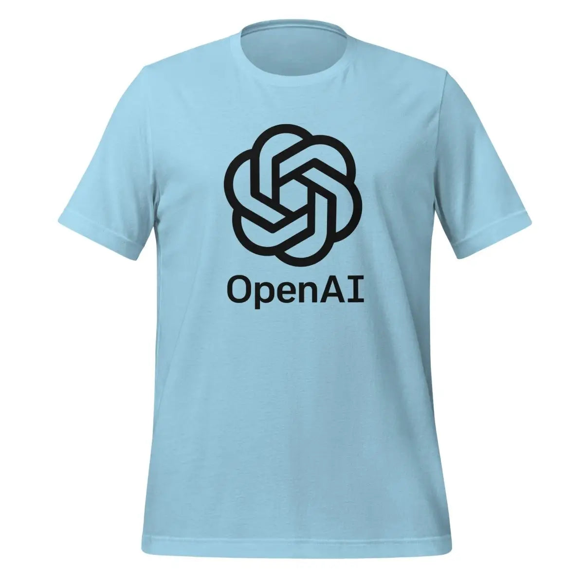 OpenAI Black Stacked Logo T-Shirt (unisex) - Ocean Blue / M