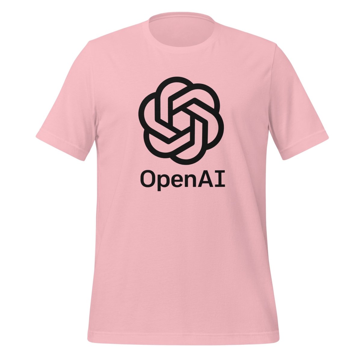 OpenAI Black Stacked Logo T-Shirt (unisex) - Pink - AI Store