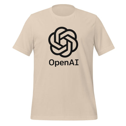 OpenAI Black Stacked Logo T-Shirt (unisex) - Soft Cream - AI Store