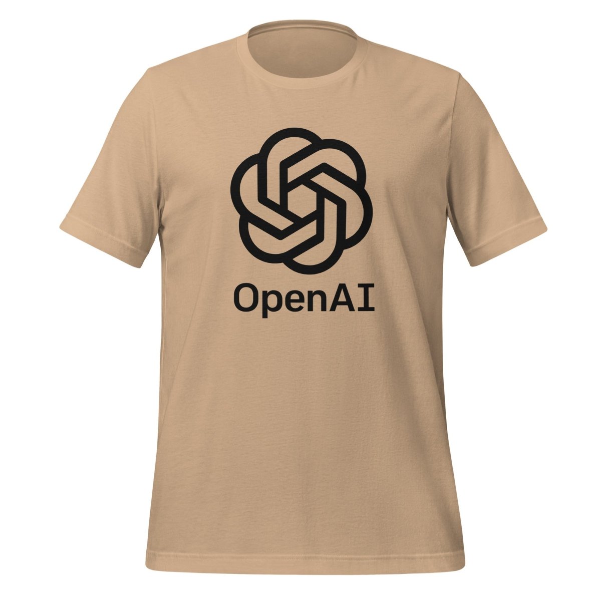 OpenAI Black Stacked Logo T-Shirt (unisex) - Tan - AI Store