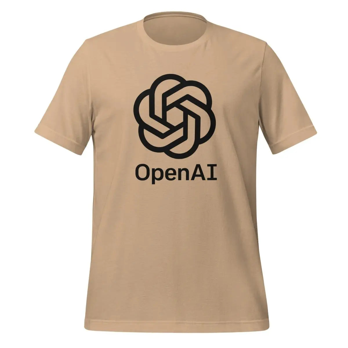 OpenAI Black Stacked Logo T-Shirt (unisex) - Tan / M