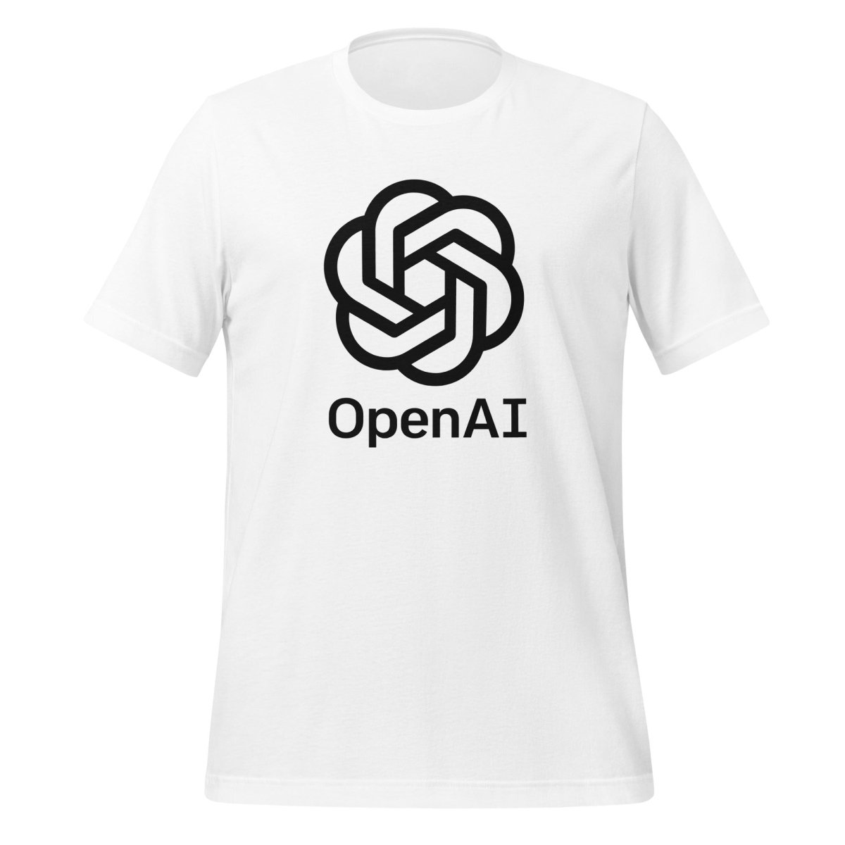 OpenAI Black Stacked Logo T-Shirt (unisex) - White - AI Store