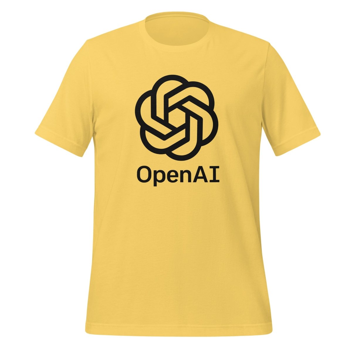 OpenAI Black Stacked Logo T-Shirt (unisex) - Yellow - AI Store