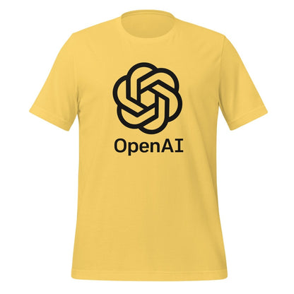 OpenAI Black Stacked Logo T-Shirt (unisex) - Yellow - AI Store