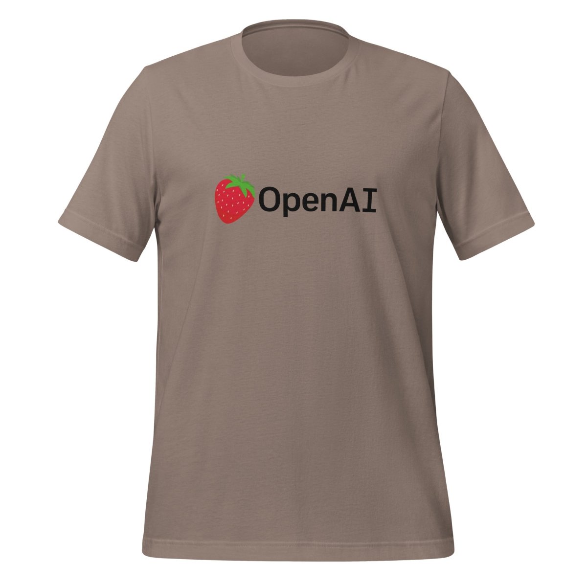 OpenAI Black Strawberry Logo T-Shirt (unisex) - Pebble - AI Store