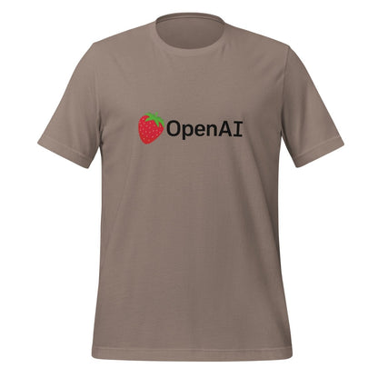 OpenAI Black Strawberry Logo T-Shirt (unisex) - Pebble - AI Store