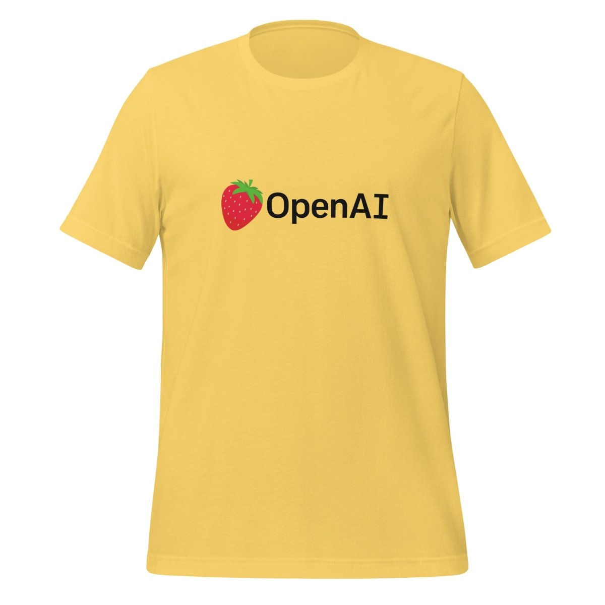 OpenAI Black Strawberry Logo T-Shirt (unisex) - Yellow - AI Store