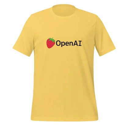 OpenAI Black Strawberry Logo T-Shirt (unisex) - Yellow / M