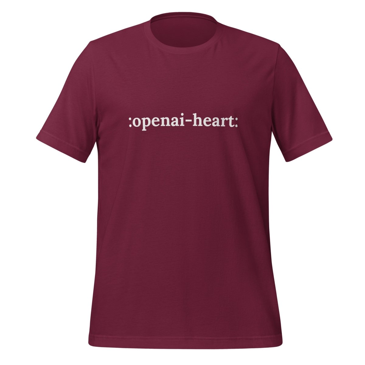:openai - heart: T - Shirt (unisex) - Maroon - AI Store