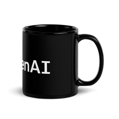 OpenAI Logo Black Glossy Mug - 11 oz - AI Store