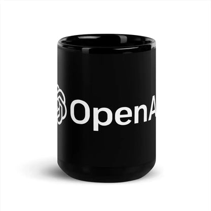 OpenAI Logo Black Glossy Mug - 15 oz