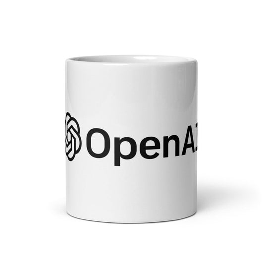 OpenAI Logo White Glossy Mug - 11 oz - AI Store