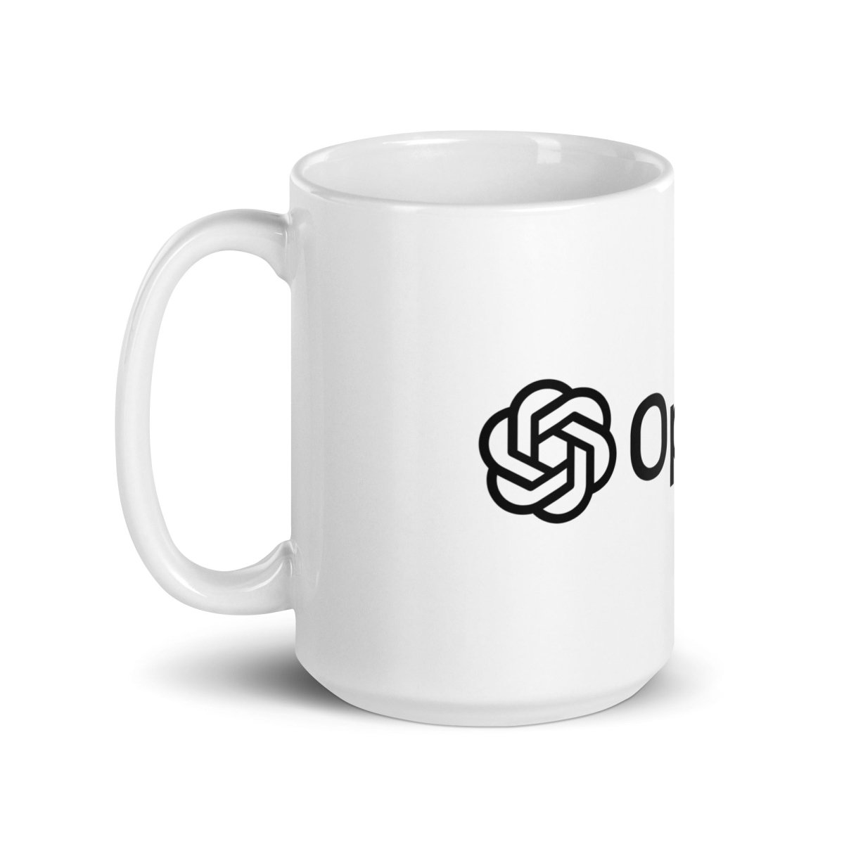 OpenAI Logo White Glossy Mug - 15 oz - AI Store