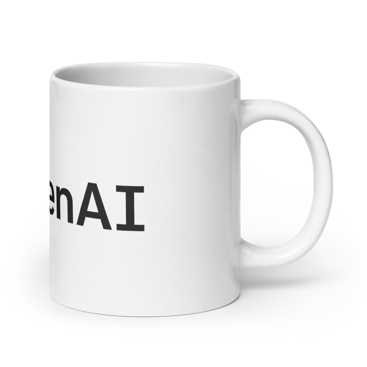 OpenAI Logo White Glossy Mug - 20 oz - AI Store