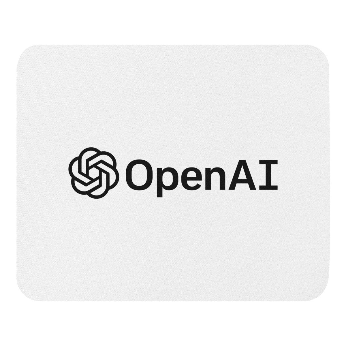 OpenAI Logo White Mouse Pad - AI Store