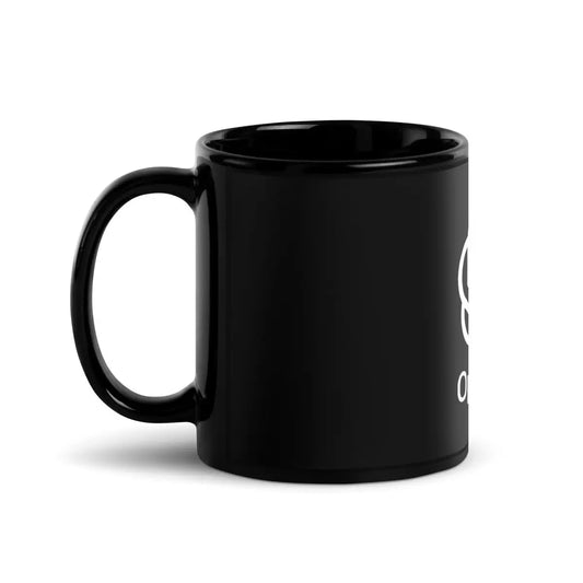 The Openai Stacked 2018-2024 Logo Black Glossy Mug.