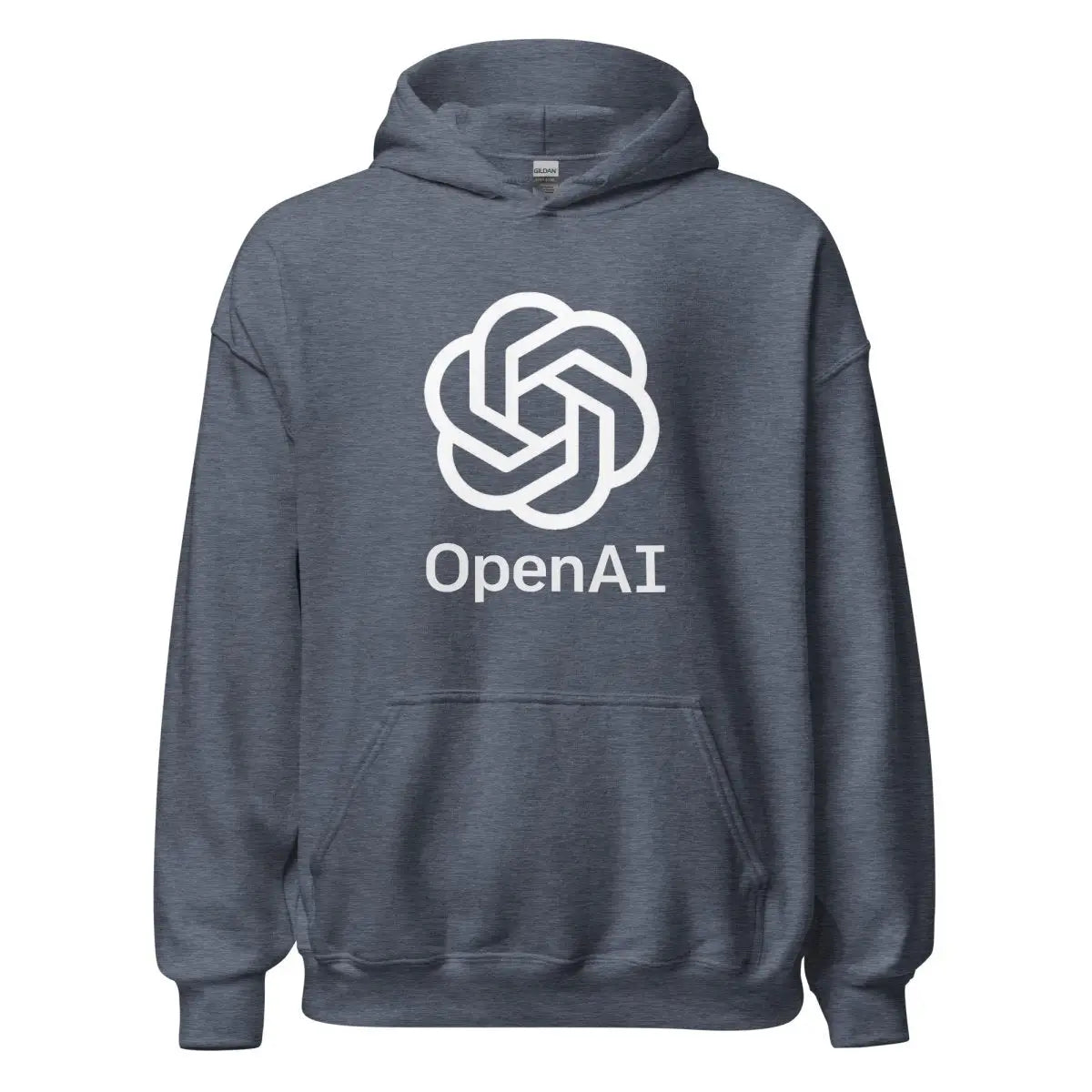 OpenAI Stacked Logo Hoodie (unisex) - Heather Sport Dark Navy / M