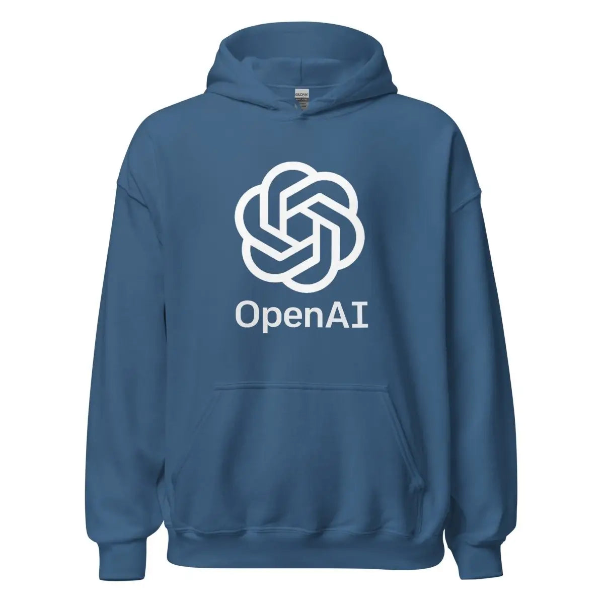 OpenAI Stacked Logo Hoodie (unisex) - Indigo Blue / M