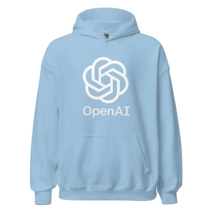 OpenAI Stacked Logo Hoodie (unisex) - Light Blue / M