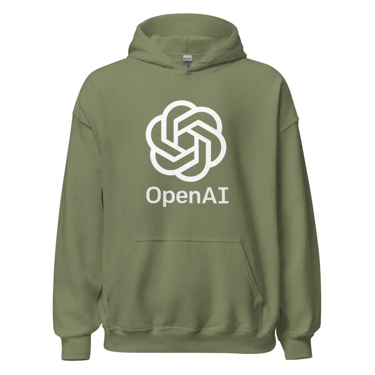 OpenAI Stacked Logo Hoodie (unisex) - Military Green / M