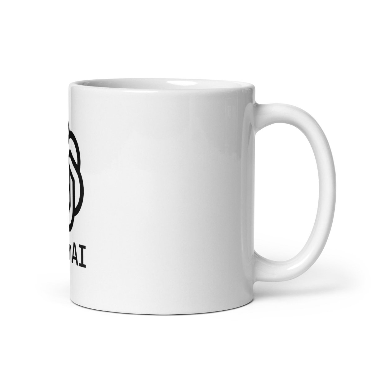 OpenAI Stacked Logo on White Glossy Mug - 11 oz - AI Store