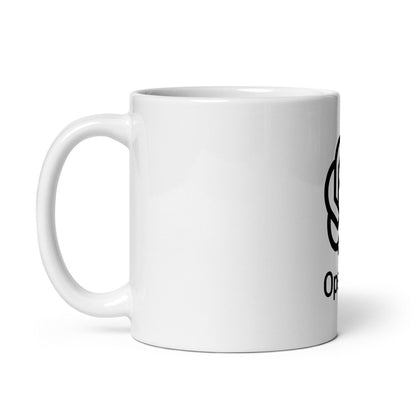 OpenAI Stacked Logo on White Glossy Mug - 11 oz - AI Store