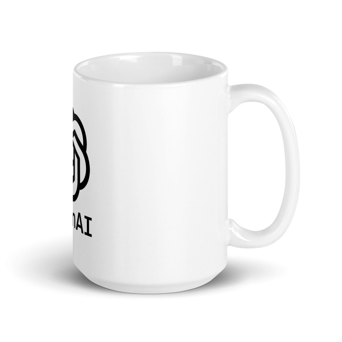 OpenAI Stacked Logo on White Glossy Mug - 15 oz - AI Store