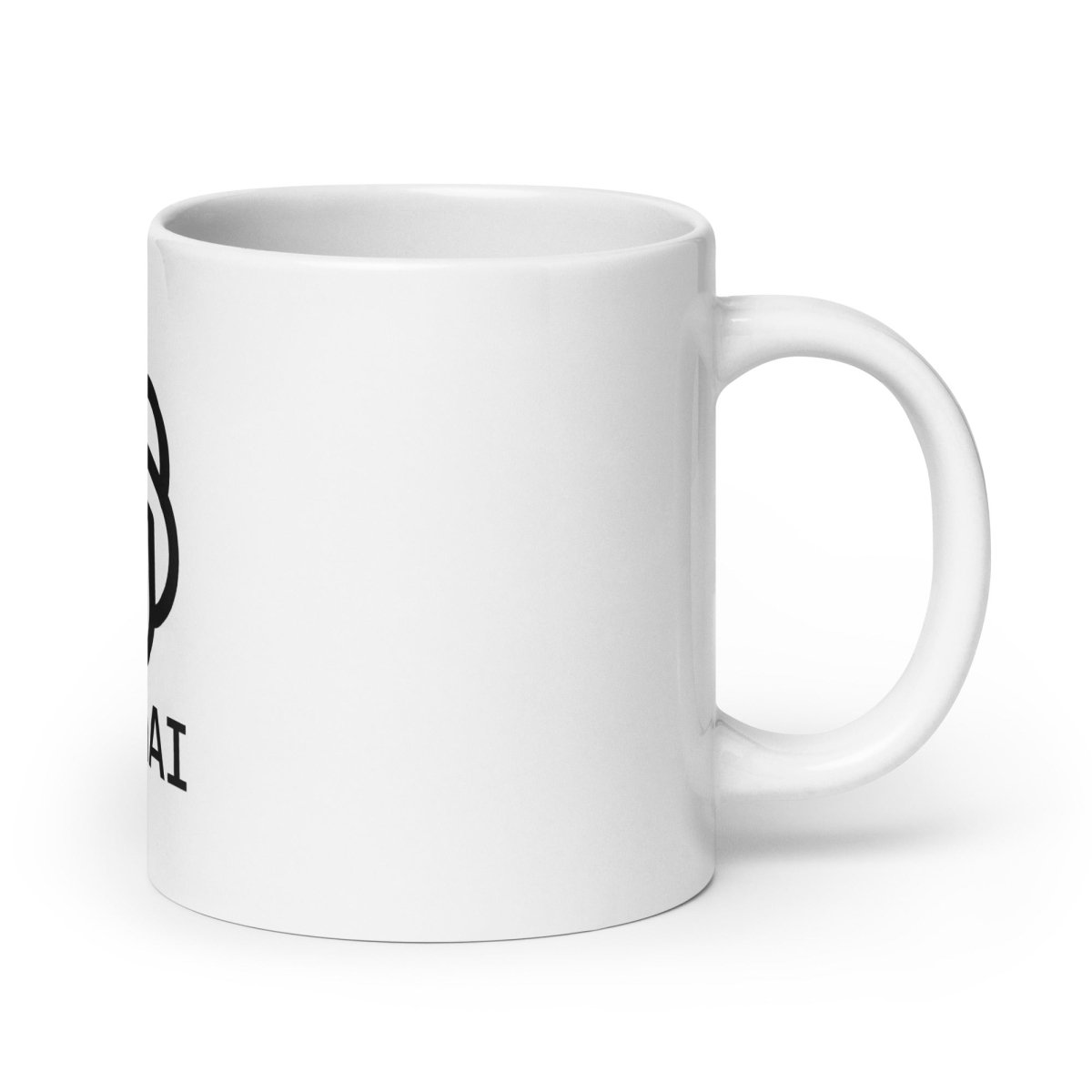 OpenAI Stacked Logo on White Glossy Mug - 20 oz - AI Store