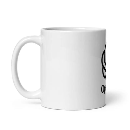 OpenAI Stacked Logo on White Glossy Mug