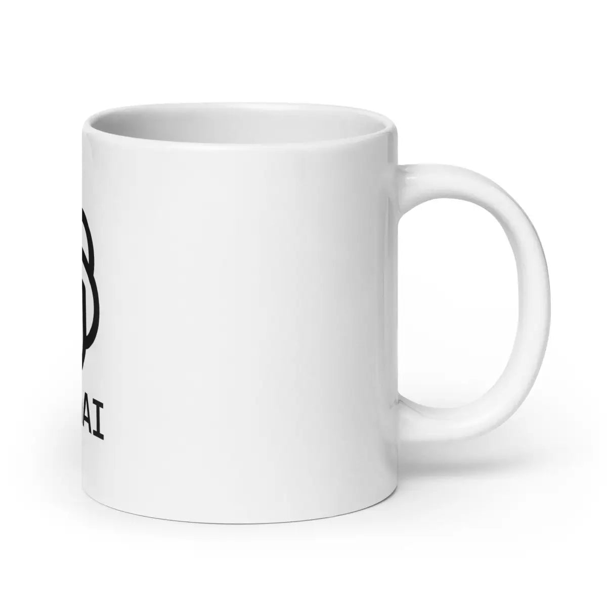 OpenAI Stacked Logo on White Glossy Mug