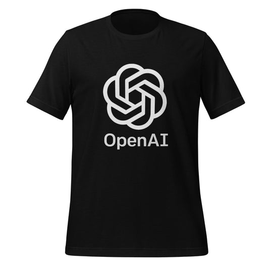 OpenAI Stacked Logo T - Shirt (unisex) - Black - AI Store