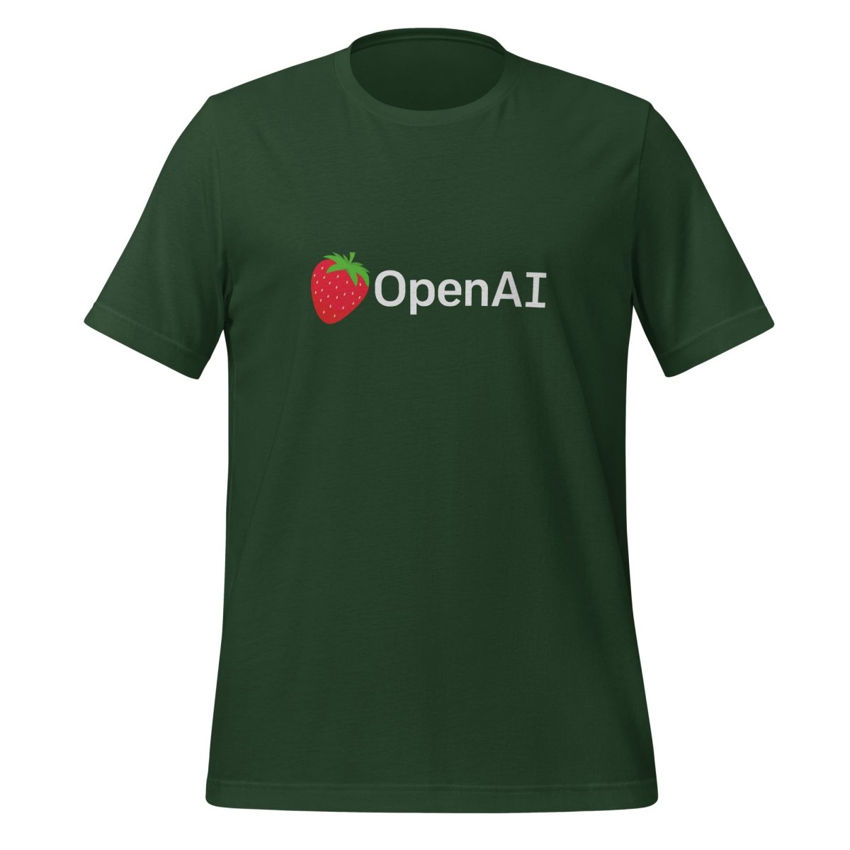 OpenAI Strawberry Logo T-Shirt (unisex) - Forest - AI Store