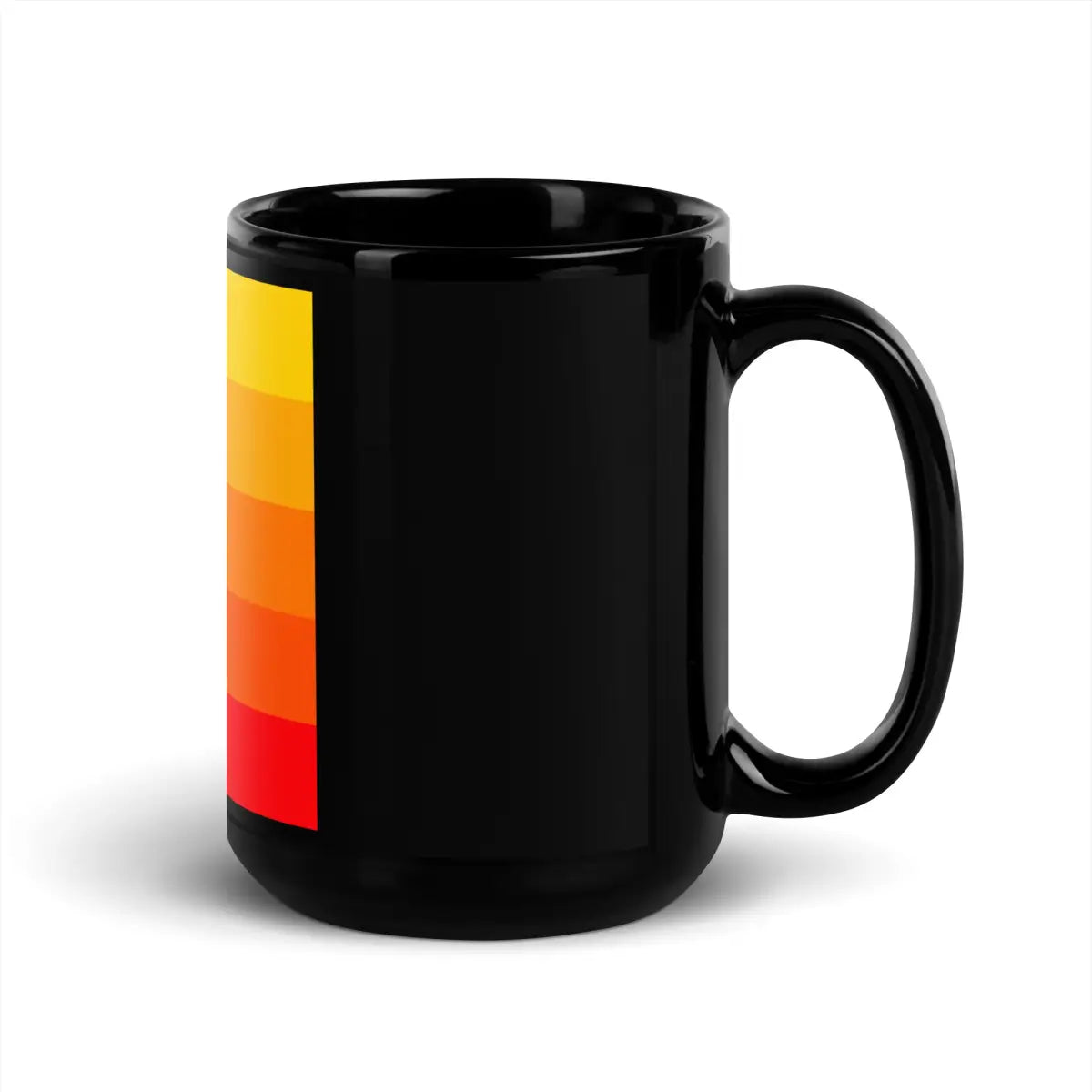 Orange Gradient AI Black Glossy Mug