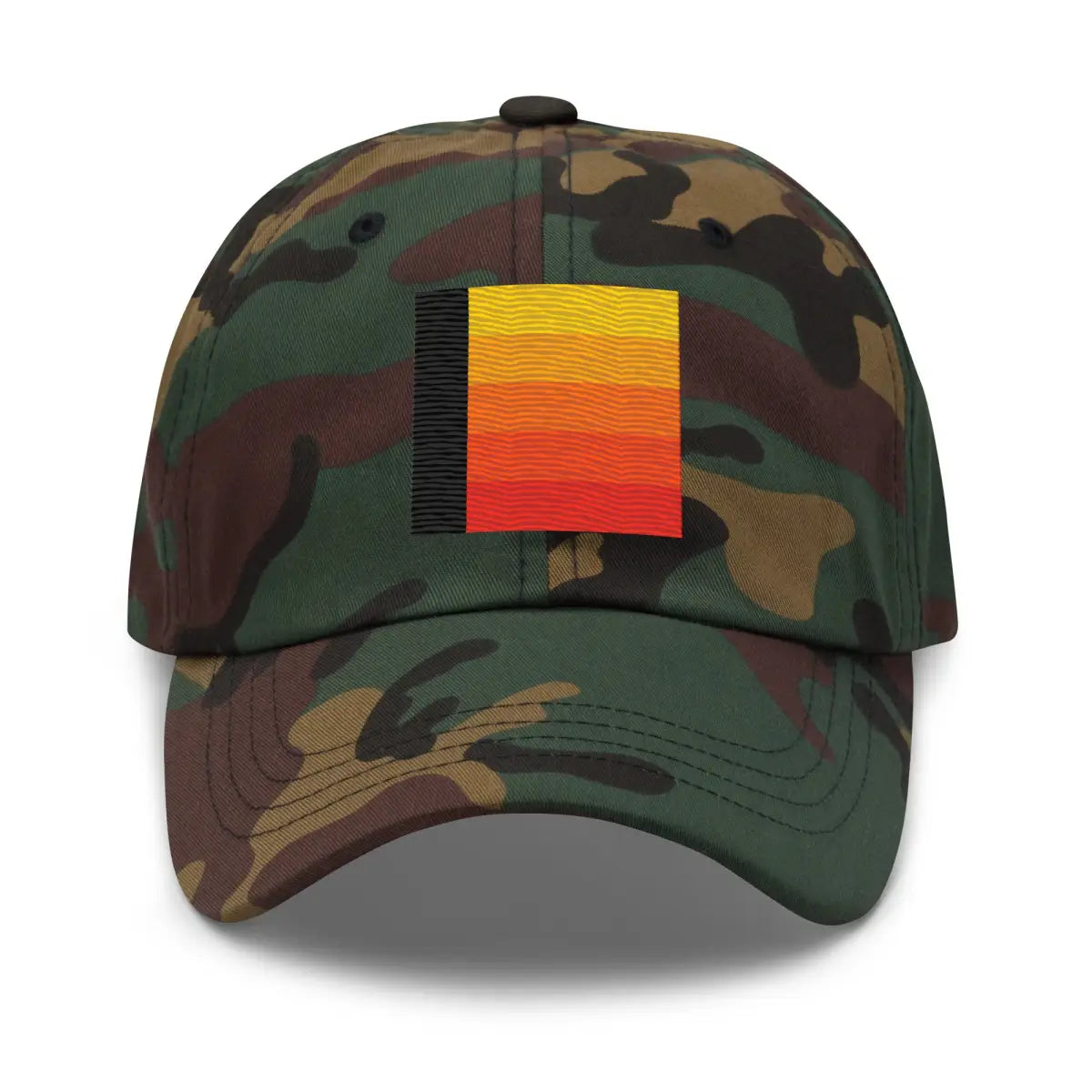 Orange Gradient AI Cap - Green Camo