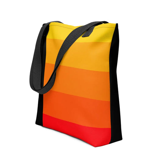 Orange Gradient AI Tote Bag - Black