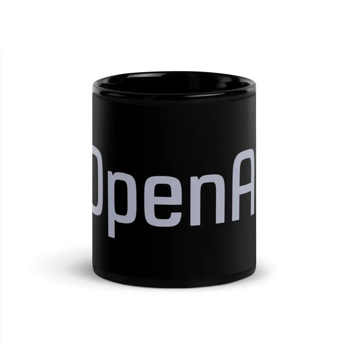 Original 2015-2017 OpenAI Logo Black Glossy Mug - 11 oz